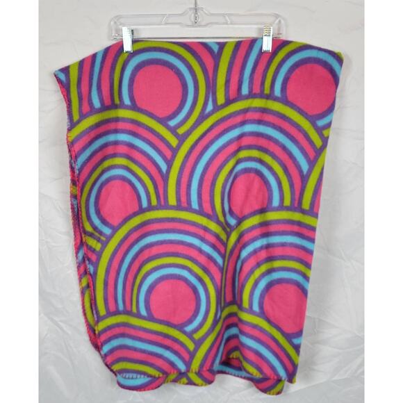 Purple & Blue & Pink & Green Throw Blanket 44.5"x57" - Picture 2 of 2